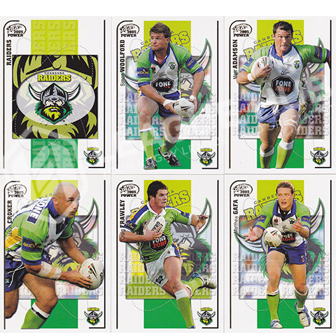 2005 Select Power 27-38 Common Team Set Canberra Raiders