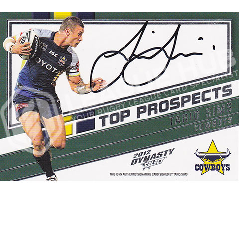 2012 Select Dynasty TPS9 Top Prospects Tariq Sims Signature #106/300