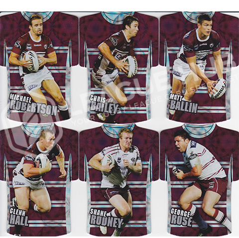 2009 Select Classic JDC31-JDC36 Jersey Die Cuts Team Set Manly Sea Eagles