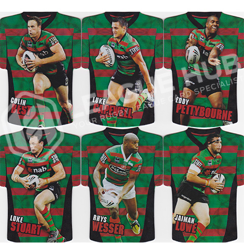 2009 Select Classic JDC73-JDC78 Jersey Die Cuts Team Set South Sydney Rabbitohs