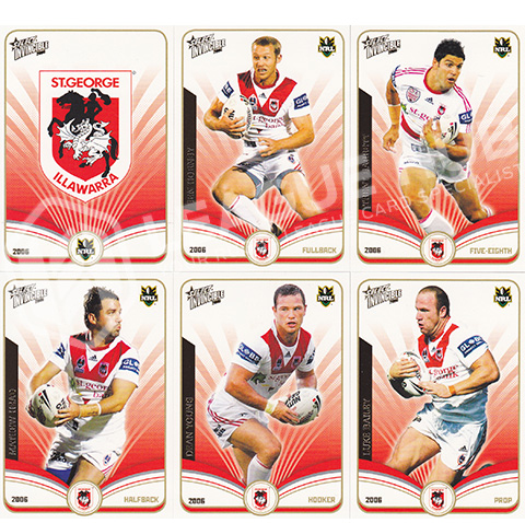2006 Select Invincible 123-134 Common Team Set St George Dragons