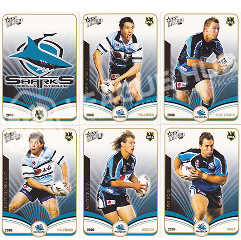 2006 Select Invincible 39-50 Common Team Set Cronulla Sharks