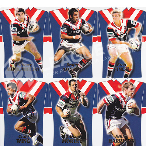 2006 Select Invincible DC73-DC78 Jersey Die Cuts Team Set Sydney Roosters