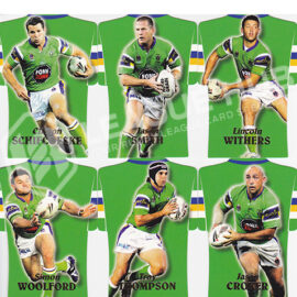 2006 Select Invincible DC13-DC18 Jersey Die Cuts Team Set Canberra Raiders