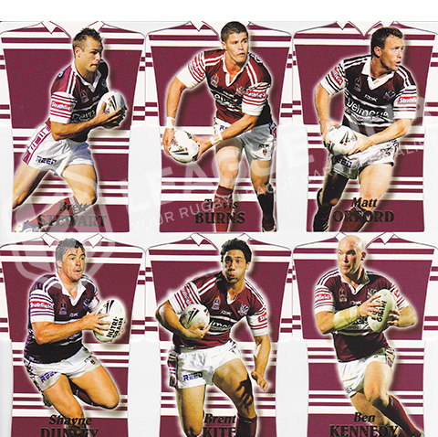 2006 Select Invincible DC25-DC30 Jersey Die Cuts Team Set Manly Sea Eagles