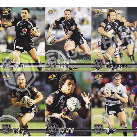 2009 Select Champions 172-183 Common Team Set New Zealand Warriors