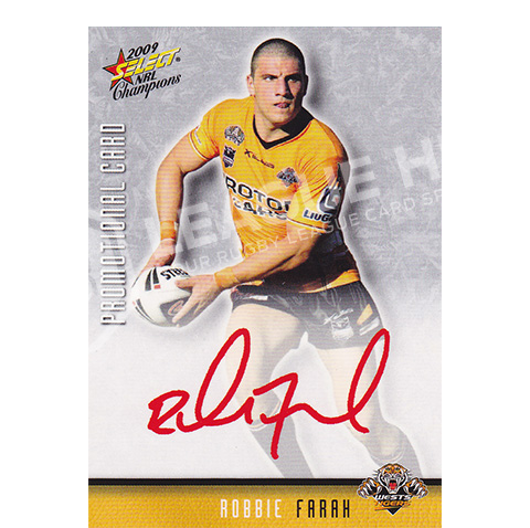 2009 Select Champions HFS46 Foil Signature Promotional Card Robbie Farah
