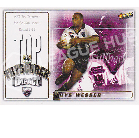 2001 Select Impact BC3 Box Card Rhys Wesser