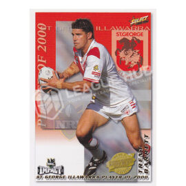 2001 Select Impact CP13 2000 Club Player of the Year Trent Barrett