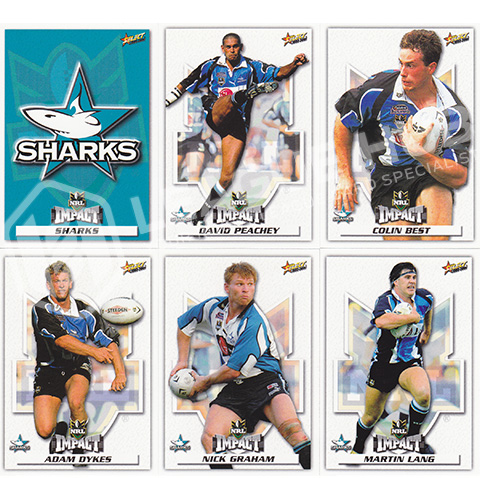 2001 Select Impact 84-94 Common Team Set Cronulla Sharks