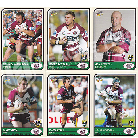 2005 Select Tradition 37-45 Common Team Set Manly Sea Eagles