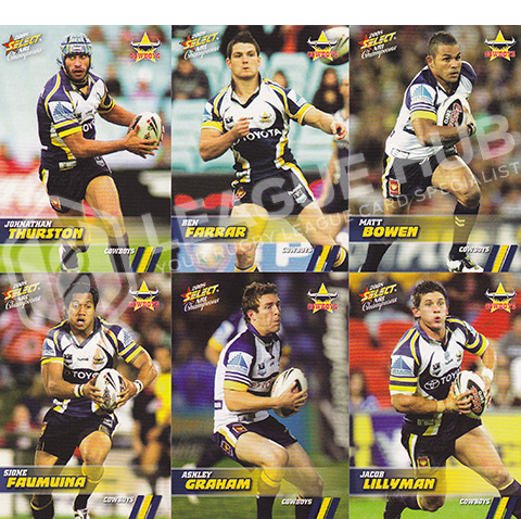 2008 Select Champions 100-111 Common Team Set North Queensland Cowboys