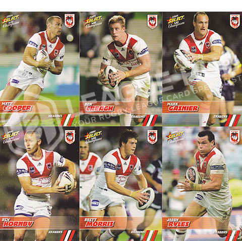 2008 Select Champions 136-147 Common Team Set St George Dragons