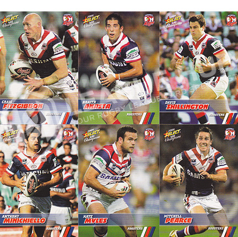 2008 Select Champions 160-171 Common Team Set Sydney Roosters