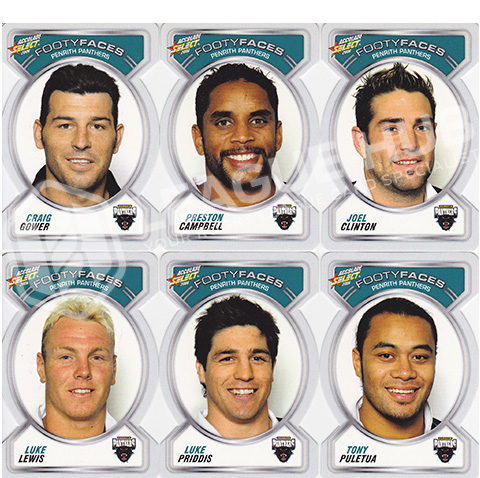 2006 Select Accolade FF91-FF100 Footy Faces Team Set Penrith Panthers