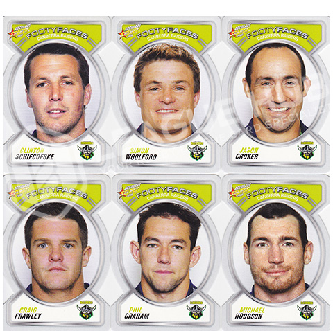 2006 Select Accolade 21-30 Footy Faces Team Set Canberra Raiders