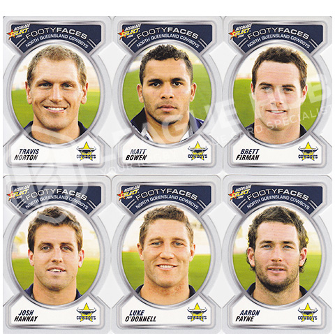 2006 Select Accolade FF71-FF80 Footy Faces Team Set North Queensland Cowboys