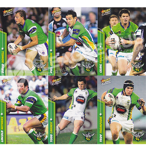 2007 Select Champions 28-39 Common Team Set Canberra Raiders