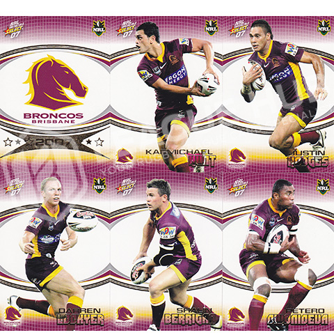2007 Select Invincible 4-15 Common Team Set Brisbane Broncos