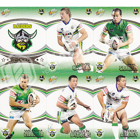 2007 Select Invincible 28-39 Common Team Set Canberra Raiders