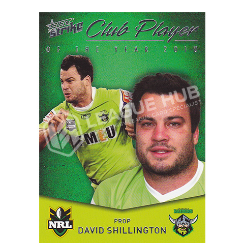 2011 Select Strike CP19 2010 Club Player of the Year David Shillington