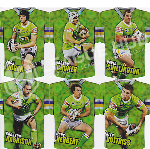 2009 Select Classic JDC13-JDC18 Jersey Die Cuts Team Set Canberra Raiders