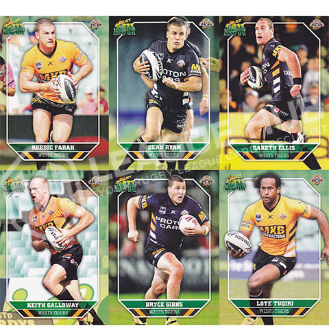 2011 Select Champions 185-196 Common Team Set Wests Tigers
