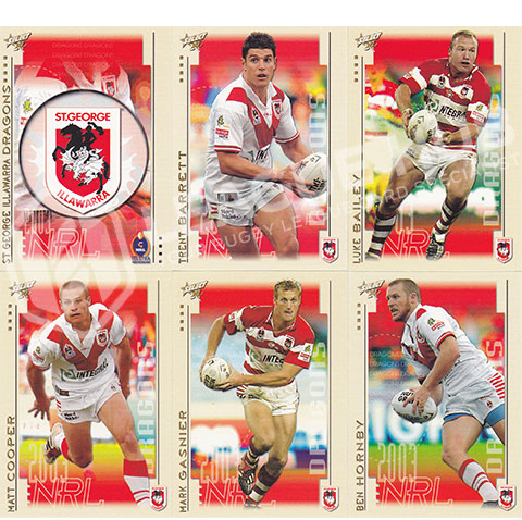 2003 Select XL 123-134 Common Team Set St George Dragons