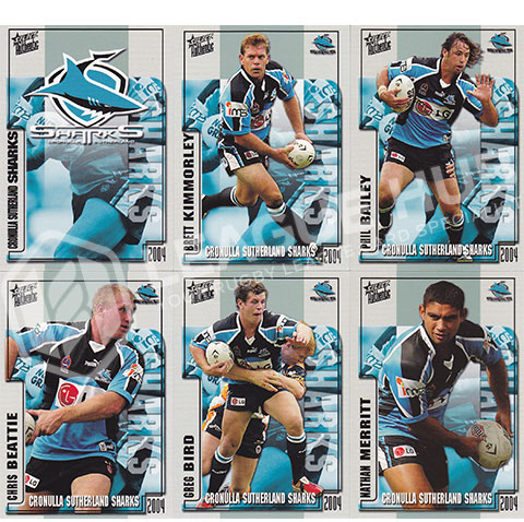 2004 Select Authentic 111-122 Common Team Set Cronulla Sharks