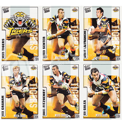 2004 Select Authentic 170-181 Common Team Set Wests Tigers