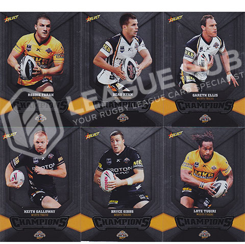 2011 Select Champions SP185-SP196 Parallel Team Set Wests Tigers