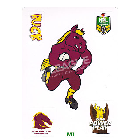 2014 ESP Power Play M1 Mascot Jigsaw Puzzle Sticker Buck Brisbane Broncos