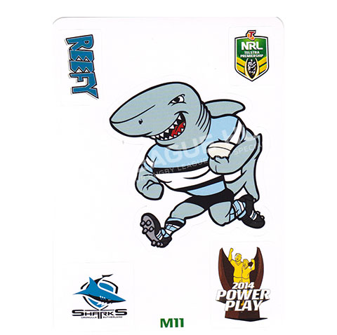 2014 ESP Power Play M11 Mascot Jigsaw Puzzle Sticker Reefy Cronulla Sharks