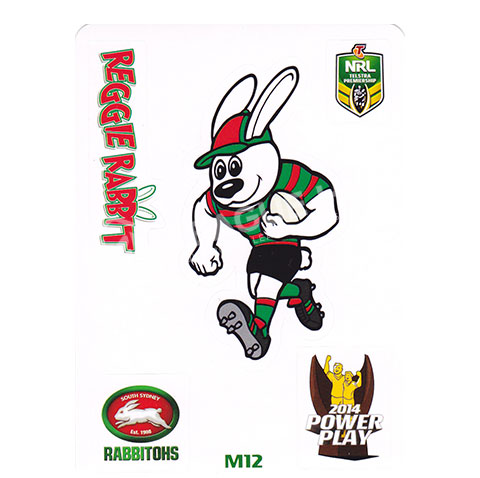 2014 ESP Power Play M12 Mascot Jigsaw Puzzle Sticker Reggie South Sydney Rabbitohs