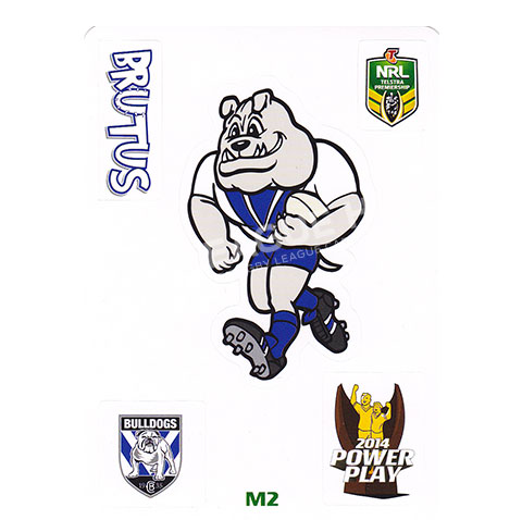 2014 ESP Power Play M2 Mascot Jigsaw Puzzle Sticker Brutus Canterbury Bulldogs