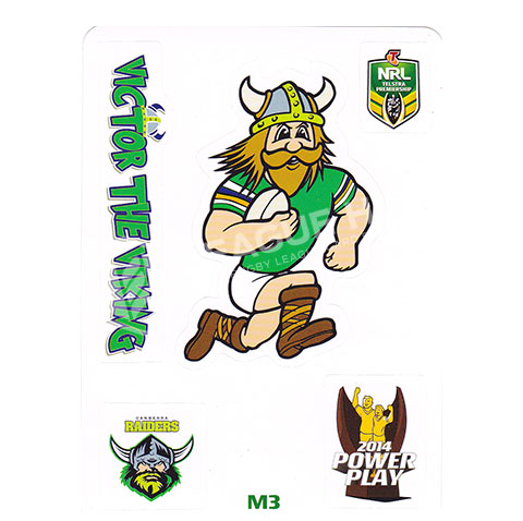 2014 ESP Power Play M3 Mascot Jigsaw Puzzle Sticker Victor the Viking Canberra Raiders