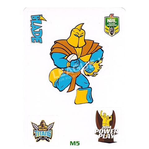 2014 ESP Power Play M5 Mascot Jigsaw Puzzle Sticker Blade Gold Coast Titans