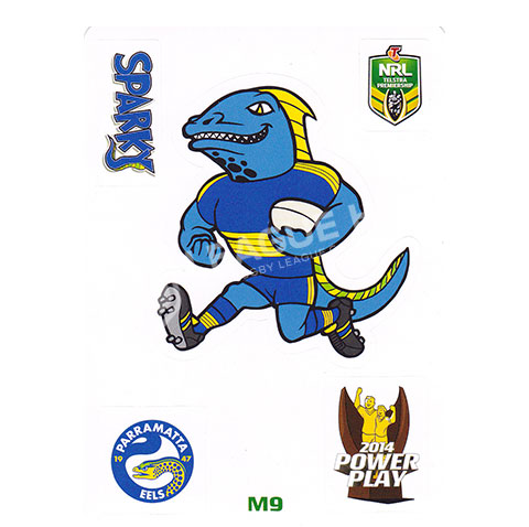 2014 ESP Power Play M9 Mascot Jigsaw Puzzle Sticker Sparky Parramatta Eels