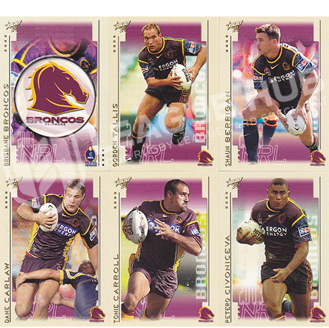 2003 Select XL 3-14 Common Team Set Brisbane Broncos