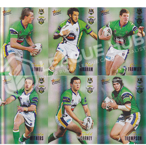 2007 Select Champions HF27-HF38 Holographic Foil Team Set Canberra Raiders