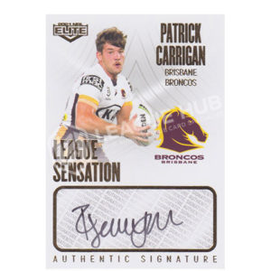 2021 NRL Elite LS1 League Sensation Signature White Patrick Carrigan #016/80