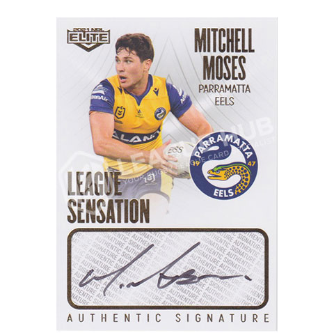 2021 NRL Elite LS10 League Sensation Signature White Mitchell Moses #068/80