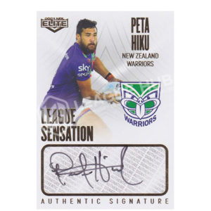 2021 NRL Elite LS15 League Sensation Signature White Peta Hiku #072/80