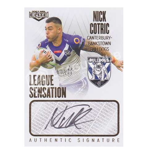 2021 NRL Elite LS3 League Sensation Signature White Nick Cotric #043/80