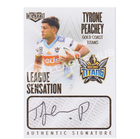2021 NRL Elite LS5 League Sensation Signature White Tyrone Peachey #021/80