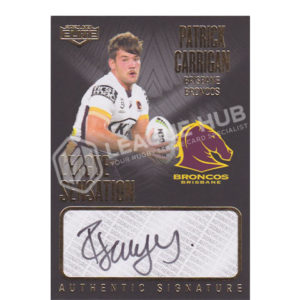 2021 NRL Elite LSB1 League Sensation Signature Black Patrick Carrigan