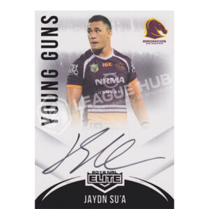 2018 NRL Elite Young Guns White Signature YG1 Jaydn Su'a