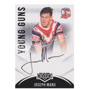 2018 NRL Elite Young Guns White Signature YG14 Joseph Manu