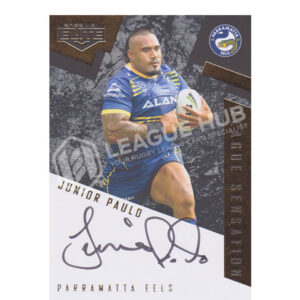 2022 NRL Elite League Sensation Black Signature LSB10 Junior Paulo