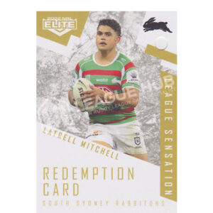 2022 NRL Elite League Sensation White Signature LS12 Latrell Mitchell Redemption Card